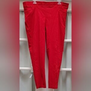 89th & Madison Women's Vibrant Red Pants With Rhinestone Accents - Size XL